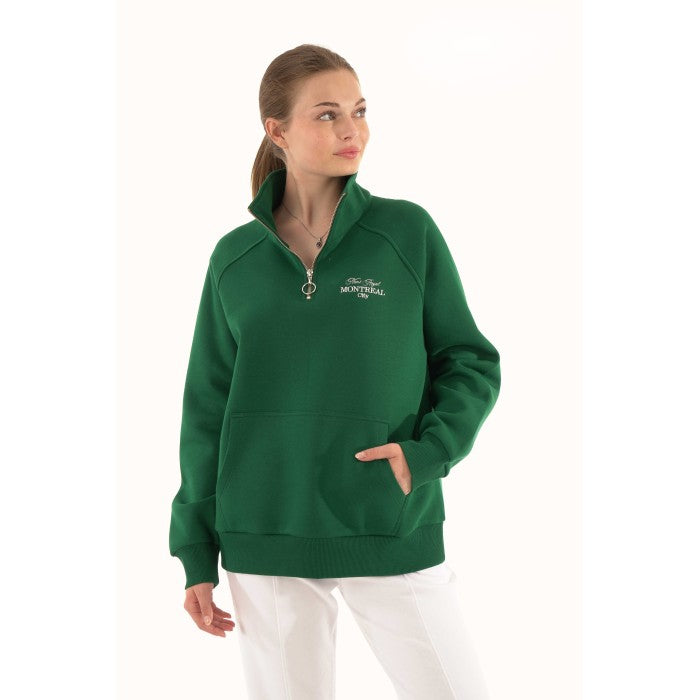 Ватиран суитшърт в наситено зелено Montreal